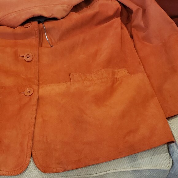 St Johns Bay Burnt Orange Leather Suede Jacket 1X - Picture 9 of 10